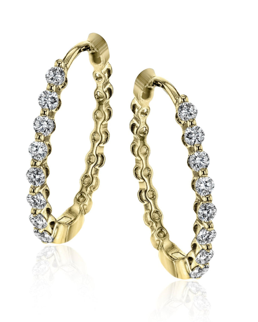 Shared Prong Diamond Hoop Earrings