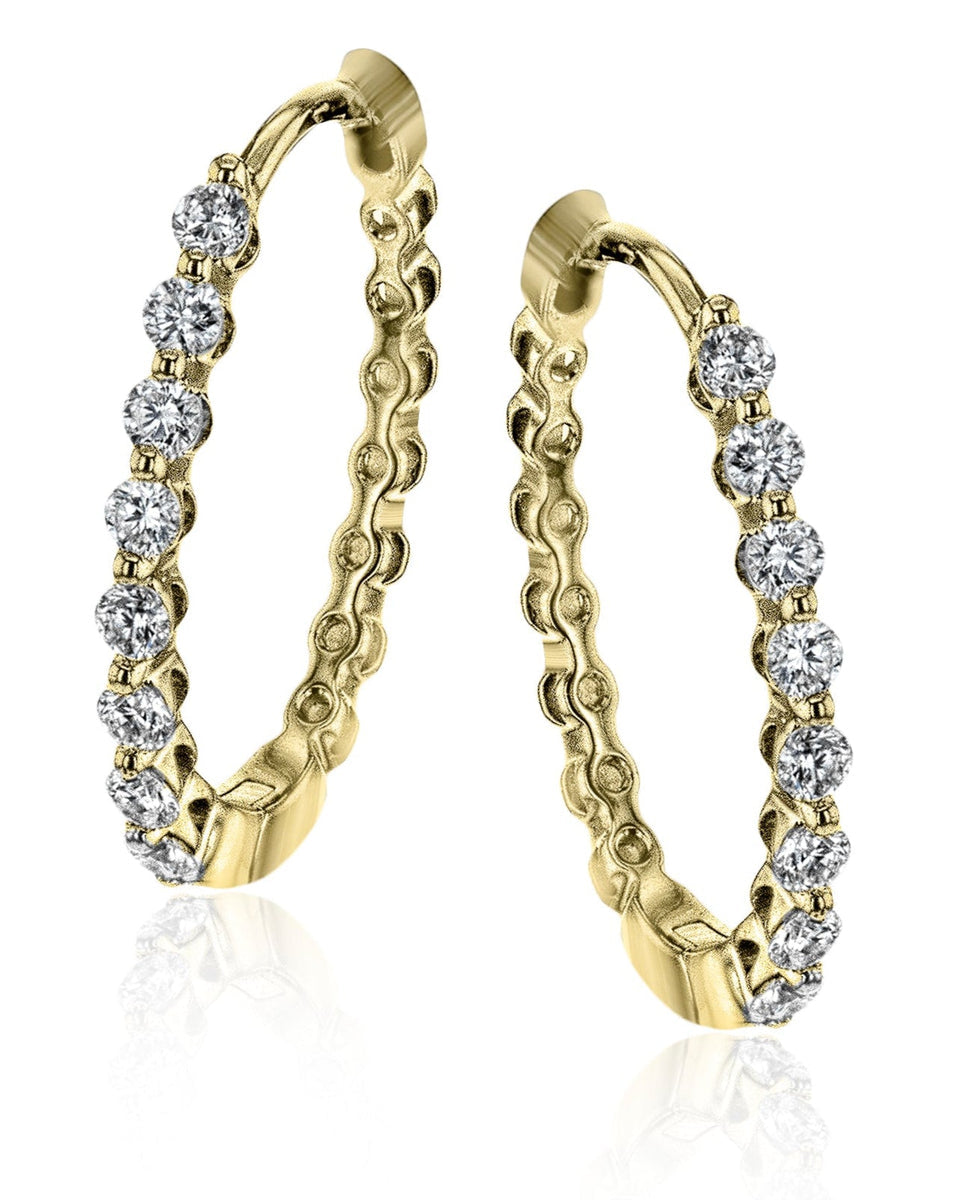 Shared Prong Diamond Hoop Earrings