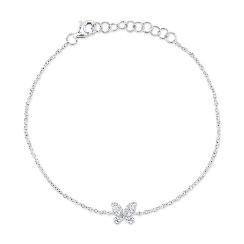 Whimsical Diamond Butterfly Bracelet