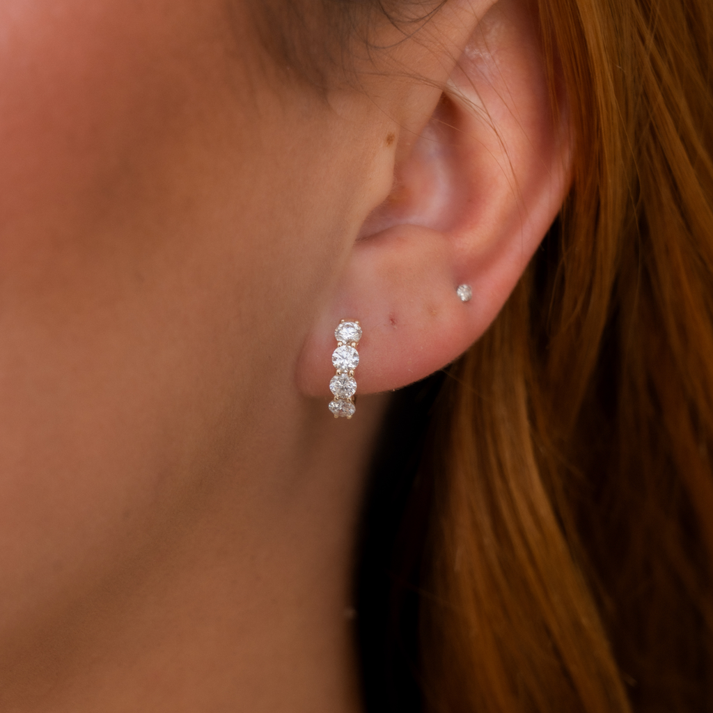 Mini Audrey Diamond Huggie Hoops