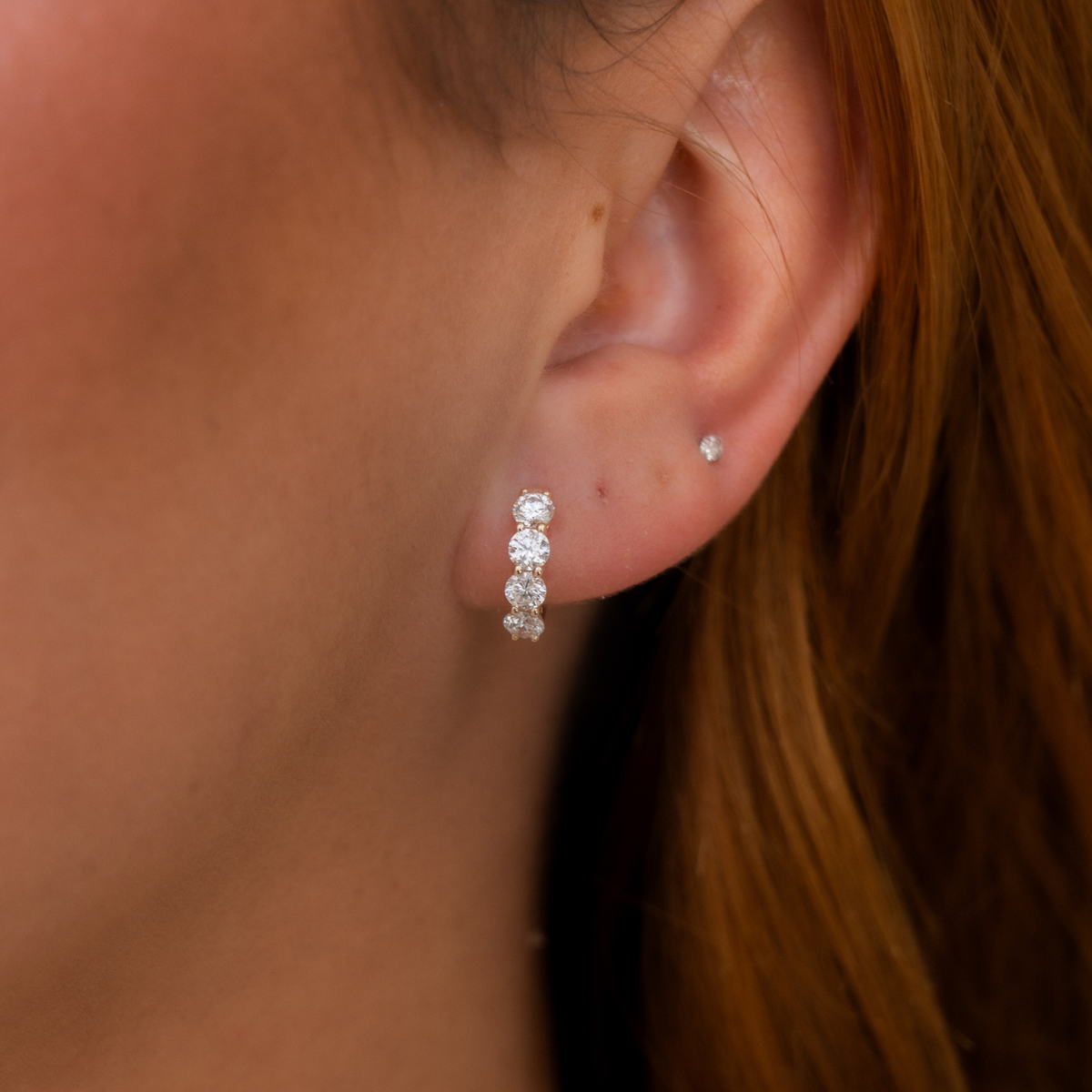 Mini Audrey Diamond Huggie Hoops