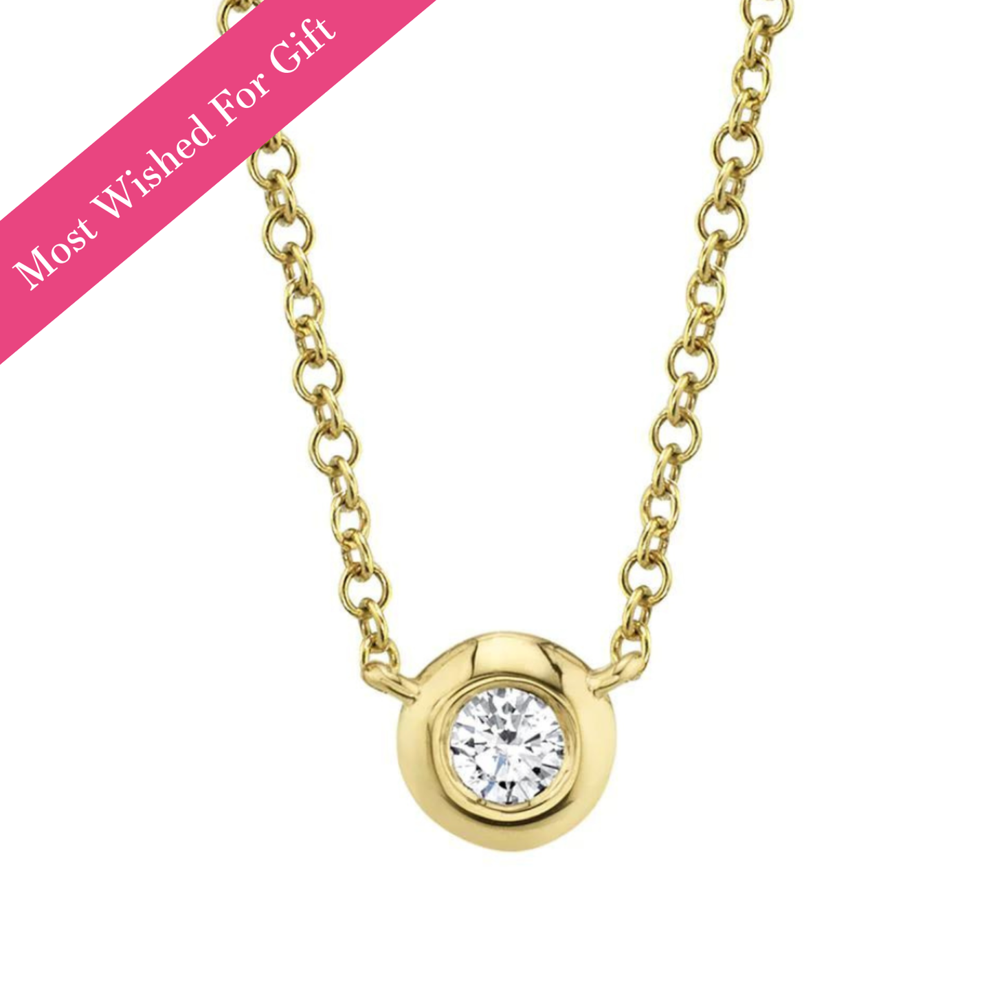 Diamond Bezel Necklace, 0.05 CTTW