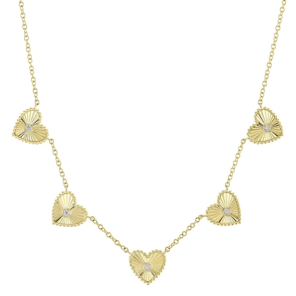 
                  
                    Fluted Heart Diamond Accent Station Necklace
                  
                