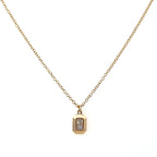 Bezel Baguette Diamond Necklace, 0.07 CTTW - Carter's Collective Fine Jewelry