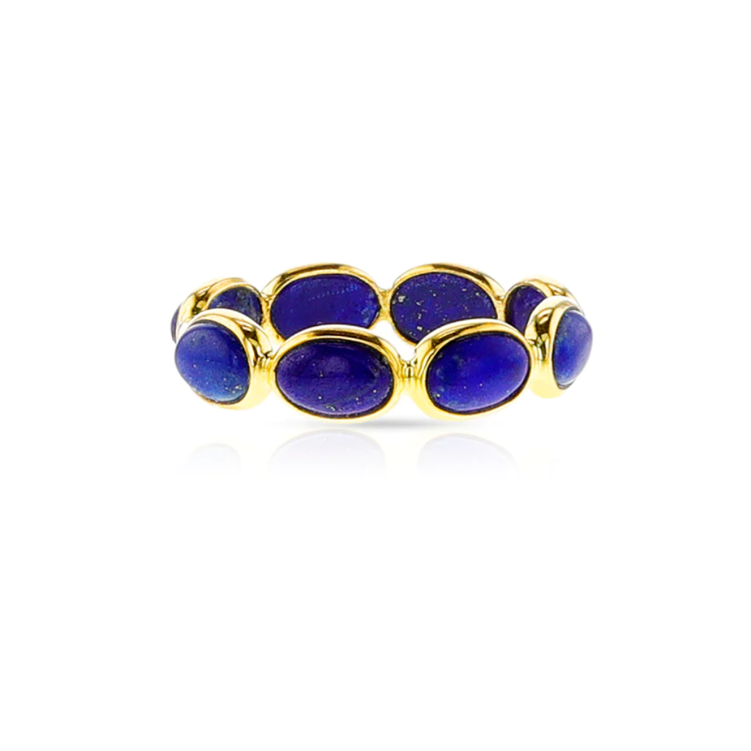 Lapis Oval Cabachon Eternity Band