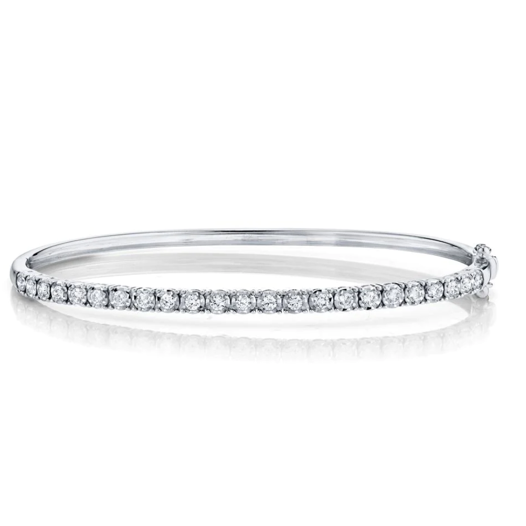 Illusion Set Diamond Bangle Bracelet, 0.69 CTTW - Carter's Collective Fine Jewelry