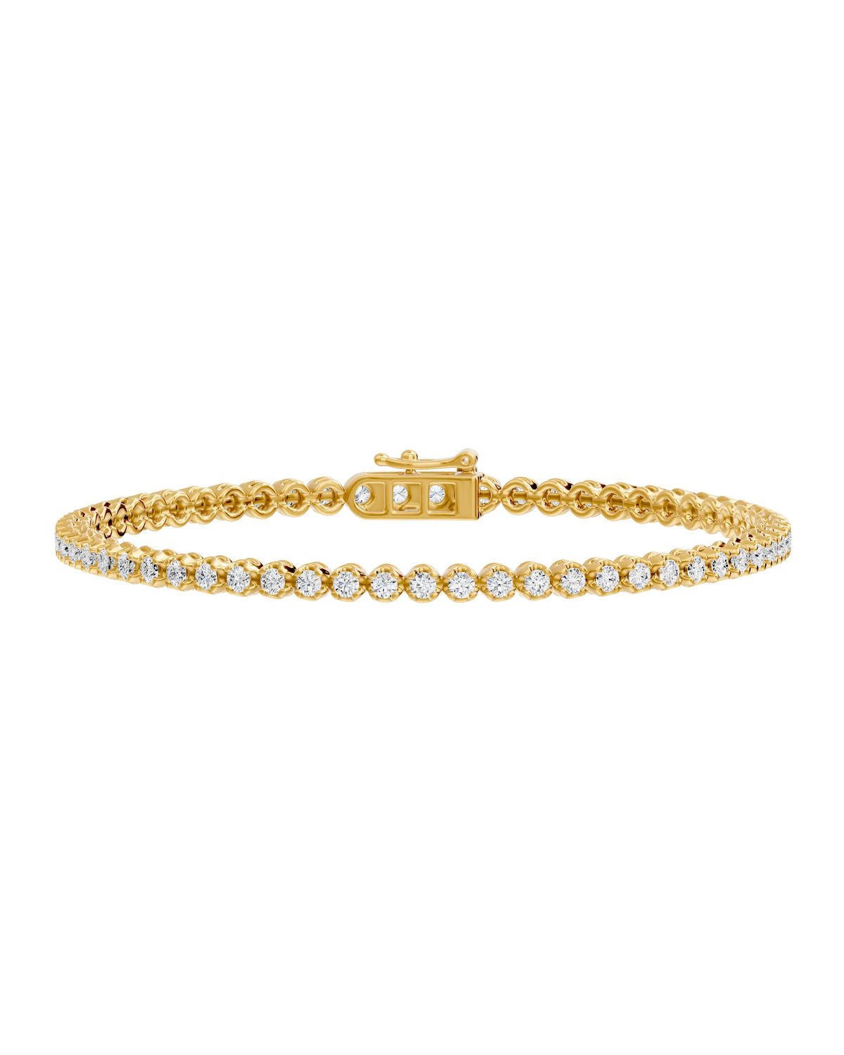 Crown Set Diamond Tennis Bracelet