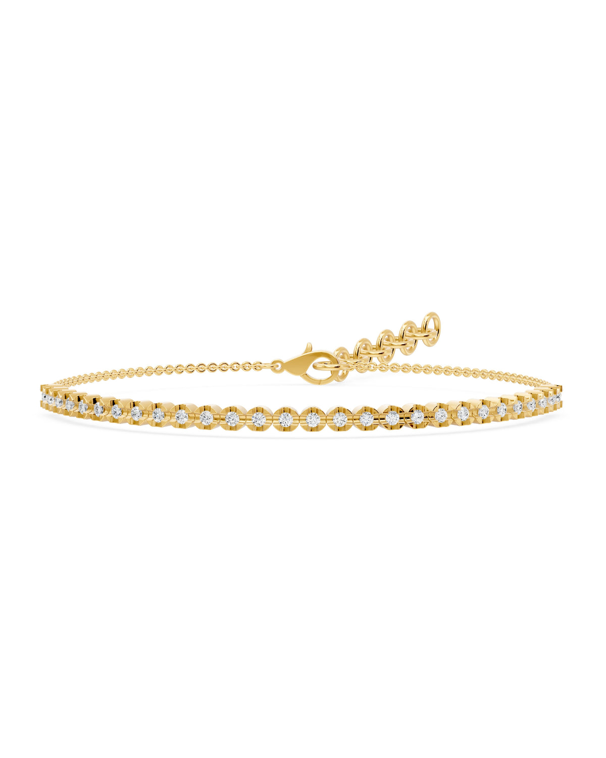 Mini Crown Set Diamond Tennis Bracelet