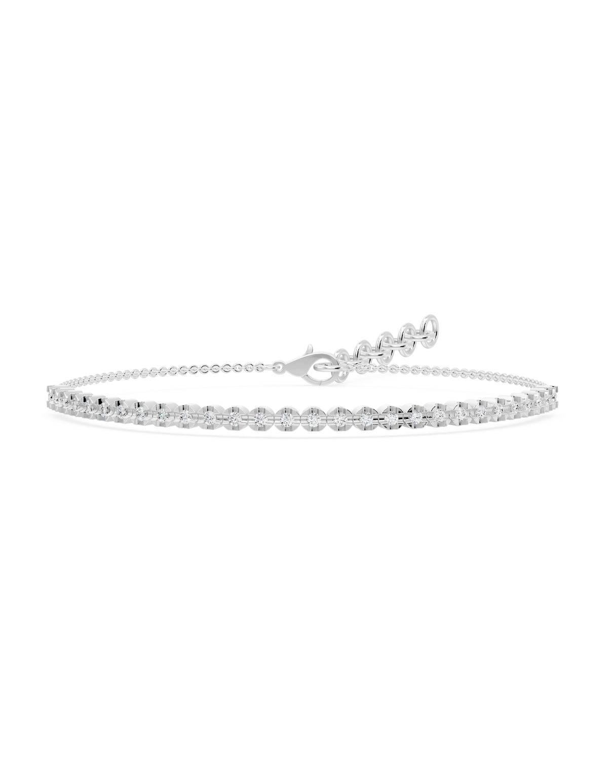 Mini Crown Set Diamond Tennis Bracelet