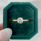 Round Natural Diamond Solitaire Engagement Ring