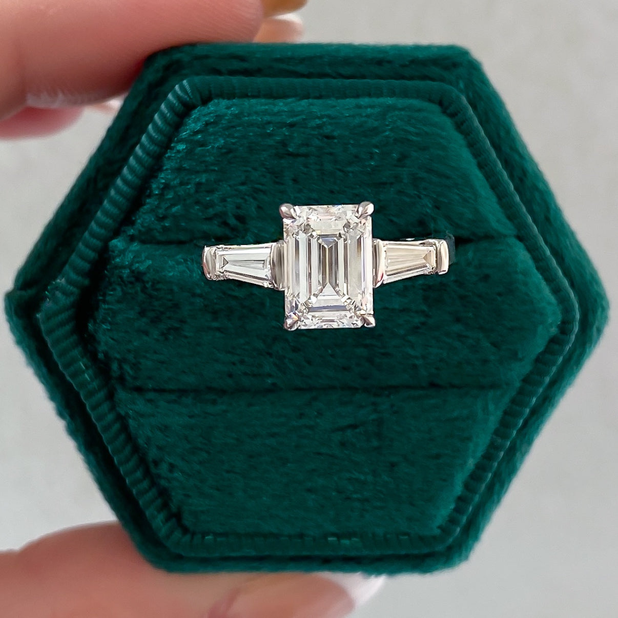 Violet Lab Grown Emerald Cut Diamond Engagement Ring - Carter's Collective Fine Jewelry