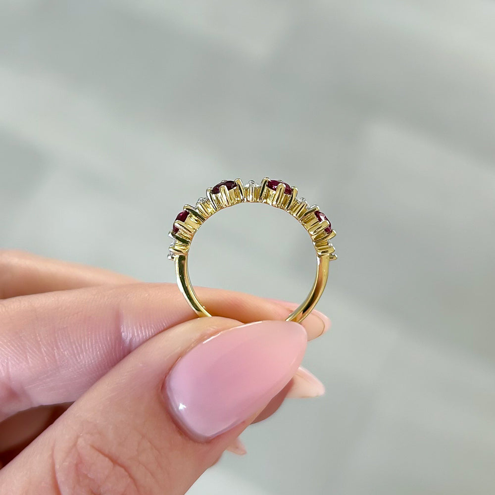 
                  
                    Alternating Ruby and Diamond Stackable Ring
                  
                