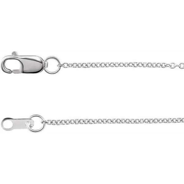 14K White Gold Cable Chain with Lobster Clasp, 24"