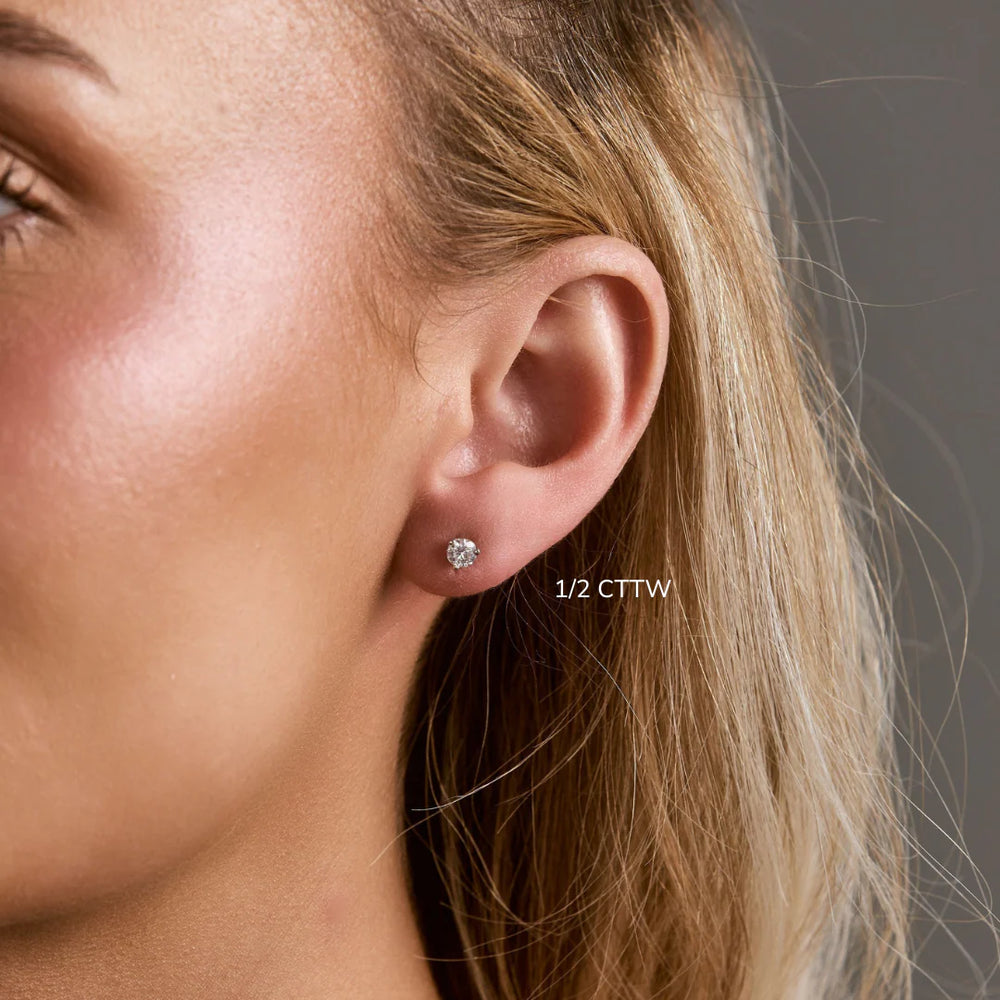 DOORBUSTER: Lab Grown Martini Diamond Stud Earrings, 1/2 CTTW - Carter's Collective Fine Jewelry