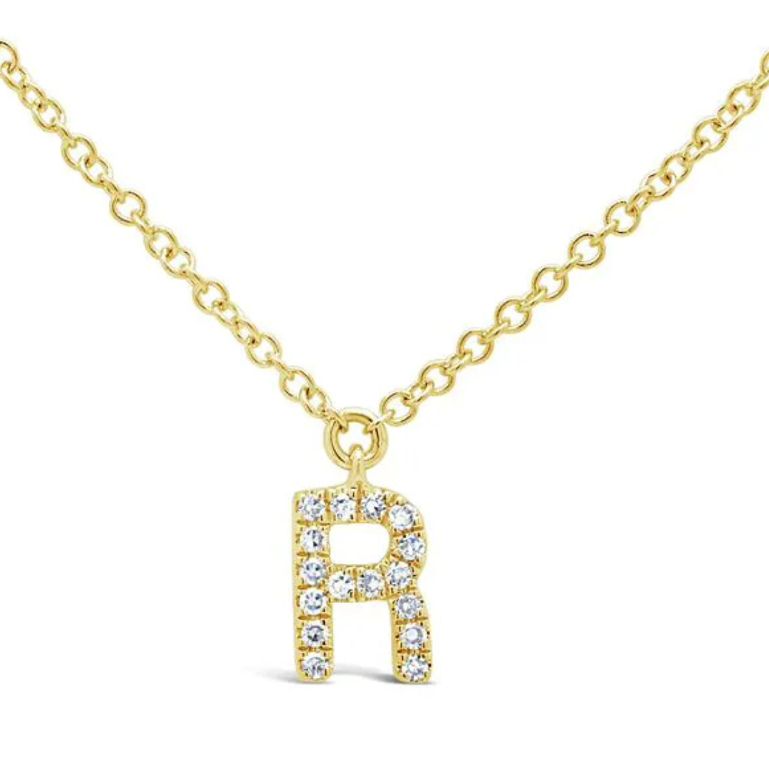 Diamond Initial "R" Necklace