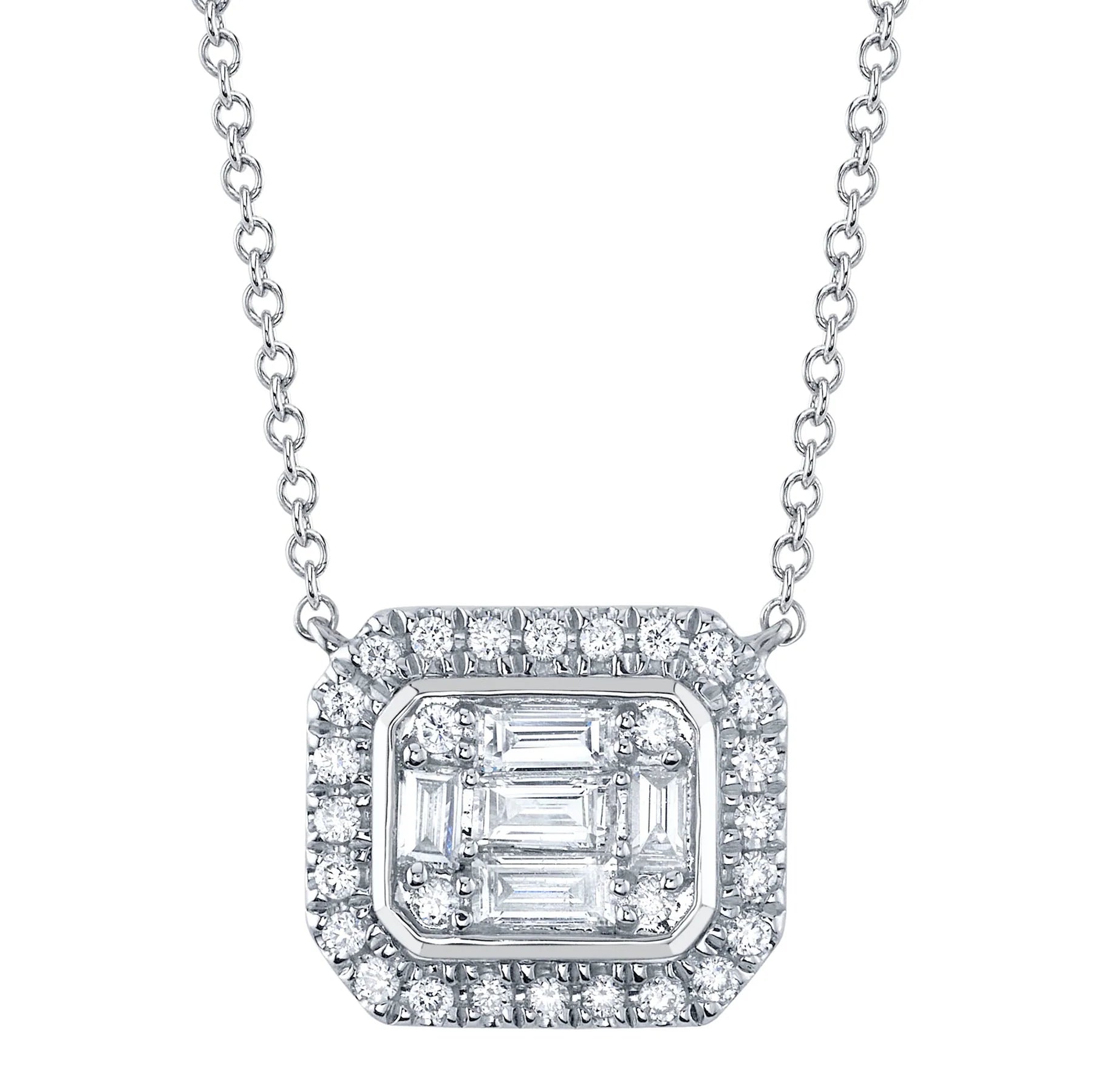 Diamond Mosiac Baguette Pendant Necklace - Carter's Collective Fine Jewelry