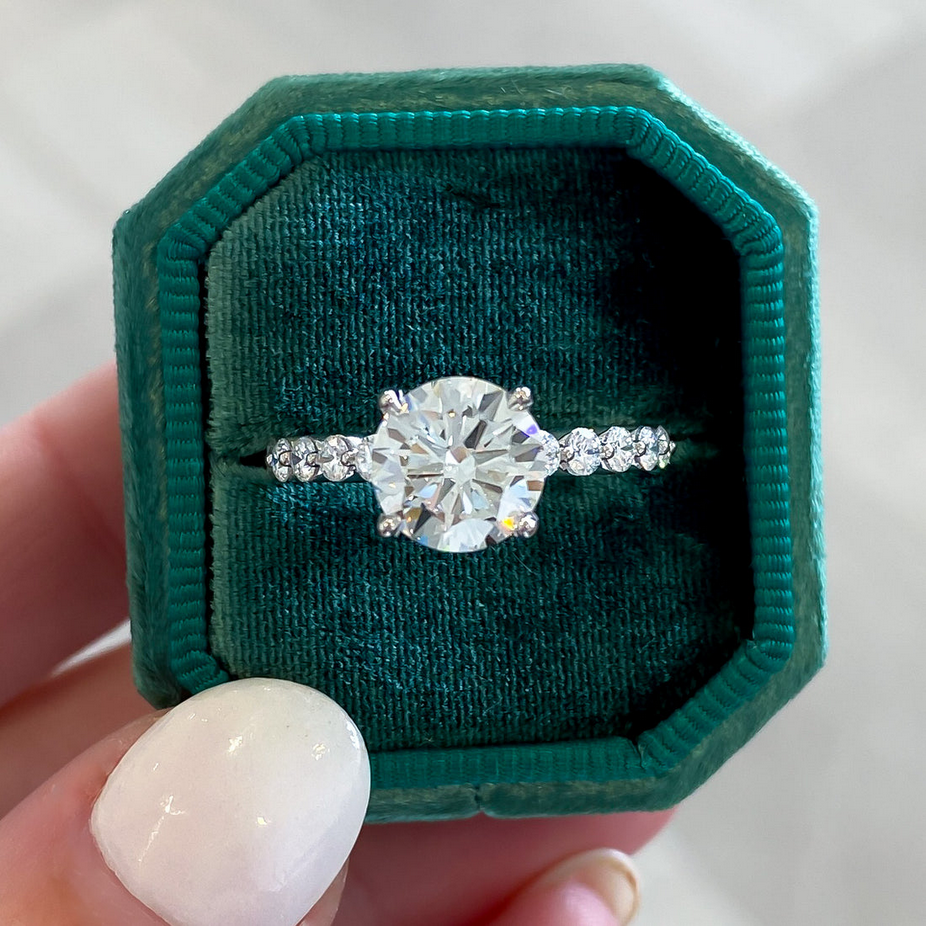 Aster Shared Prong Round Lab Grown Diamond Engagement Ring - Carter's Collective Fine Jewelry