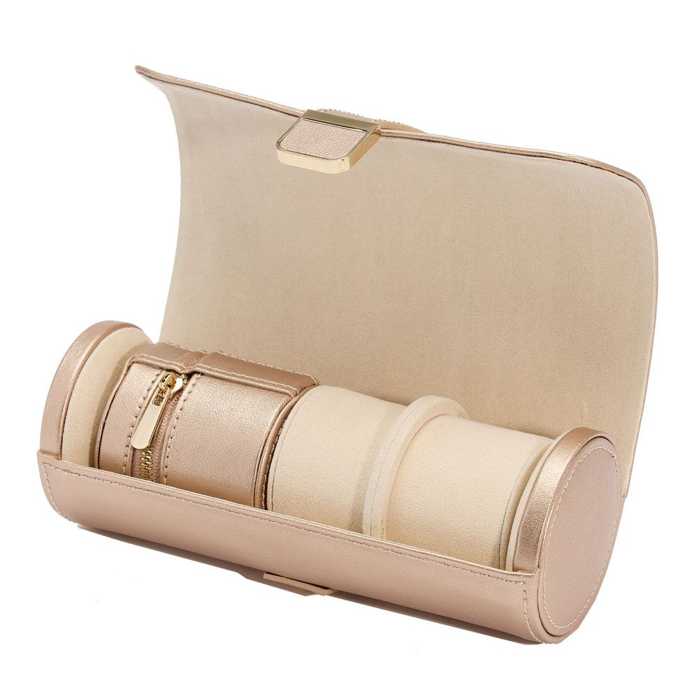 Palermo Double Watch Roll with Jewelry Pouch - Rose - Carter's Collective Fine Jewelry