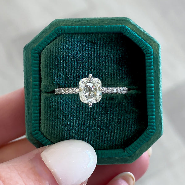 Paisley Old Mine Cut Diamond Engagement Ring