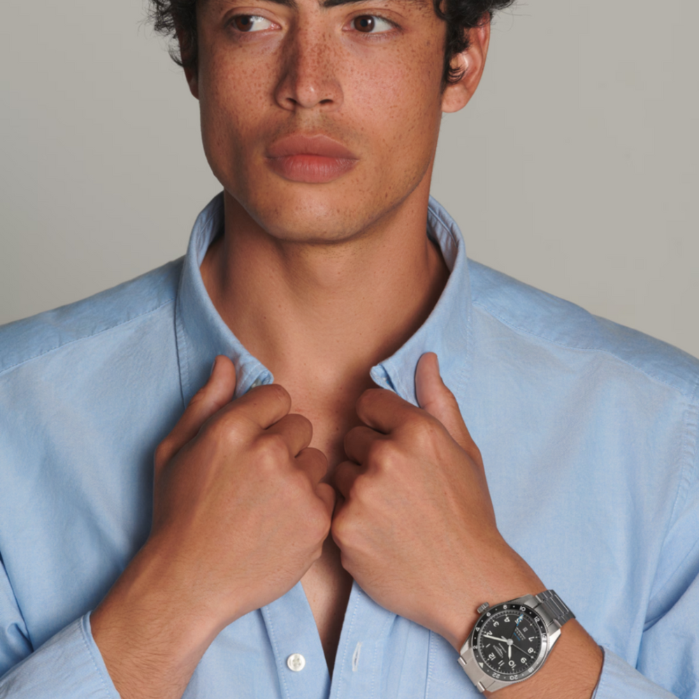 Longines "Spirit Zulu Time" Watch - Stainless Steel with Black Ceramic Bezel & Matte Black Dial, 42mm - Carter's Collective Fine Jewelry