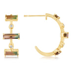 Watermelon Tourmaline Half Hoop Earrings - Carter's Collective Fine Jewelry