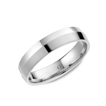 Men's Wedding Band with All High Polish and Angle Center, 5mm - Carter's Collective Fine Jewelry