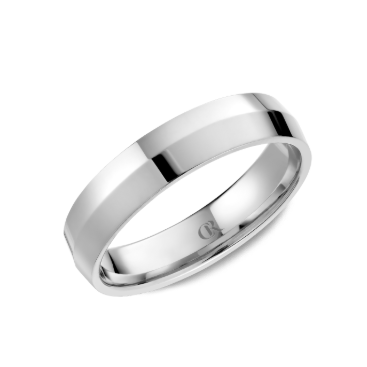 Men's Wedding Band with All High Polish and Angle Center, 5mm - Carter's Collective Fine Jewelry