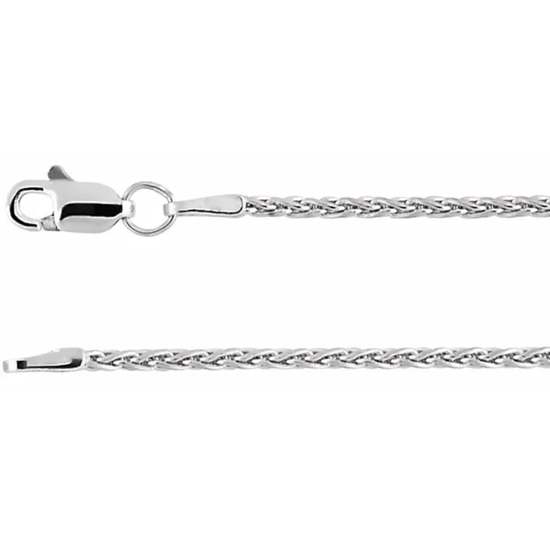 Men's 14K White Gold Wheat Chain, 18" - Carter's Collective Fine Jewelry
