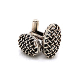 Open Basket Weave Cuff Links