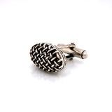 Open Basket Weave Cuff Links