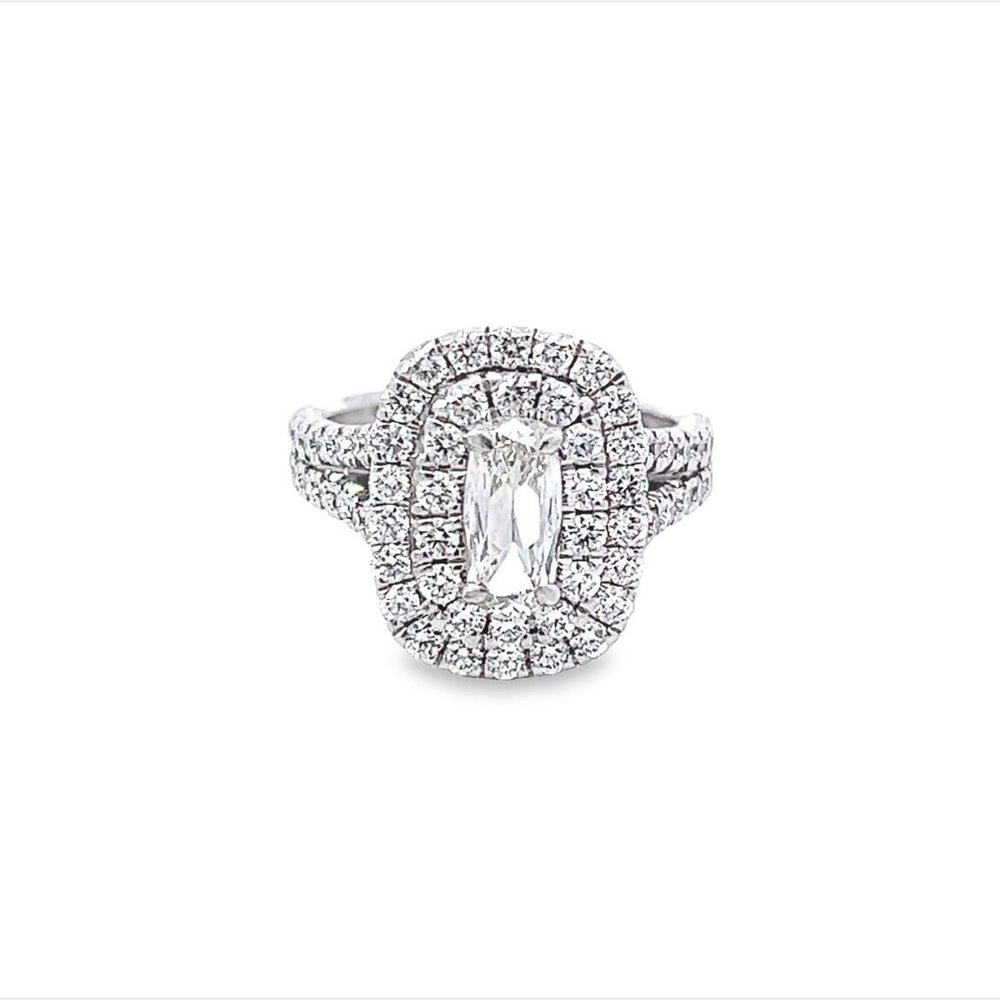 
                  
                    Previously Loved Elongated Cushion Diamond Double Halo Engagement Ring
                  
                