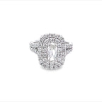 Previously Loved Elongated Cushion Diamond Double Halo Engagement Ring - Carter's Collective Fine Jewelry