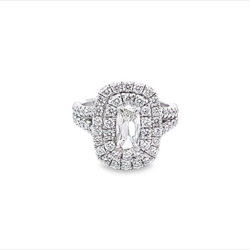 Previously Loved Elongated Cushion Diamond Double Halo Engagement Ring - Carter's Collective Fine Jewelry