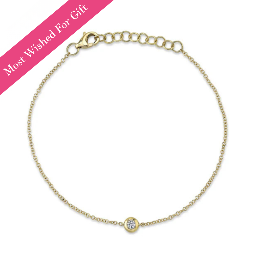 Diamond Bezel Bracelet, Yellow Gold