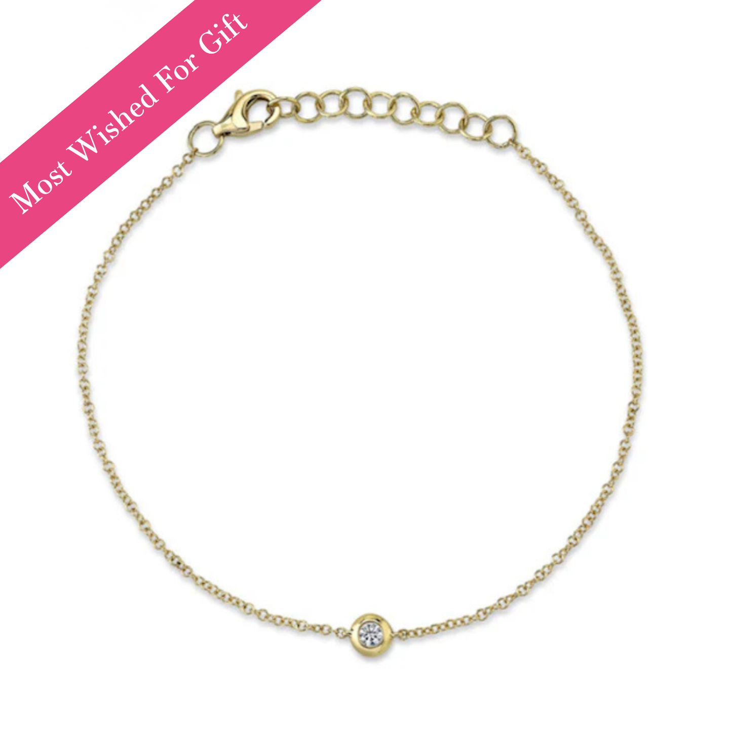 Diamond Bezel Bracelet, Yellow Gold