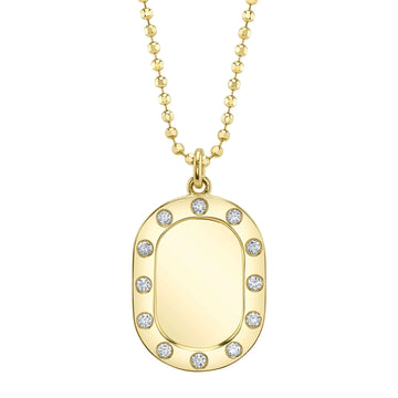 14KY - 0.16CT - Diamond Accented Engravable Charm