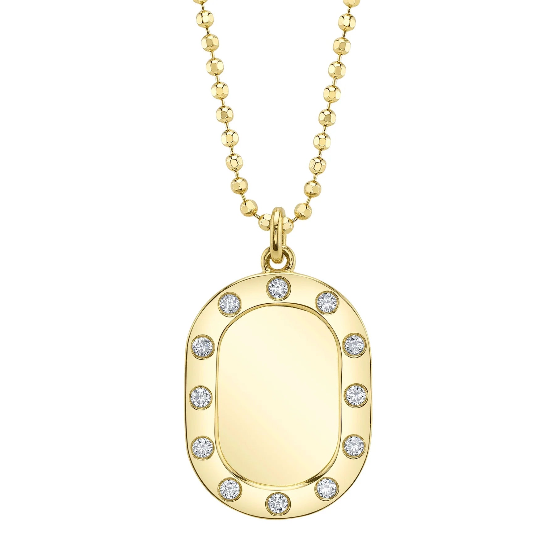 14KY - 0.16CT - Diamond Accented Engravable Charm