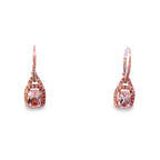 "Previously Loved" - 10kr - 3.00cttw - Morganite and Diamond Dangle Earrings - 2.6 dwt