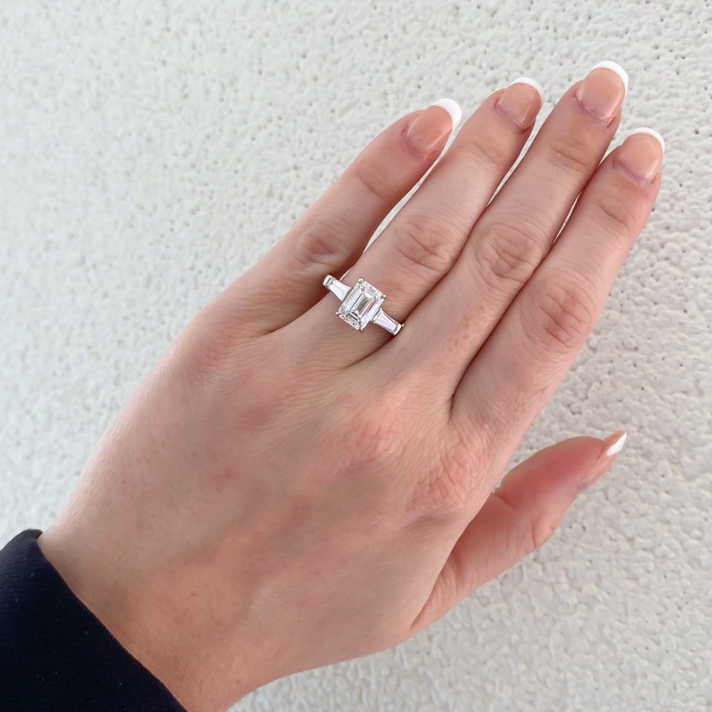 Violet Lab Grown Emerald Cut Diamond Engagement Ring - Carter's Collective Fine Jewelry