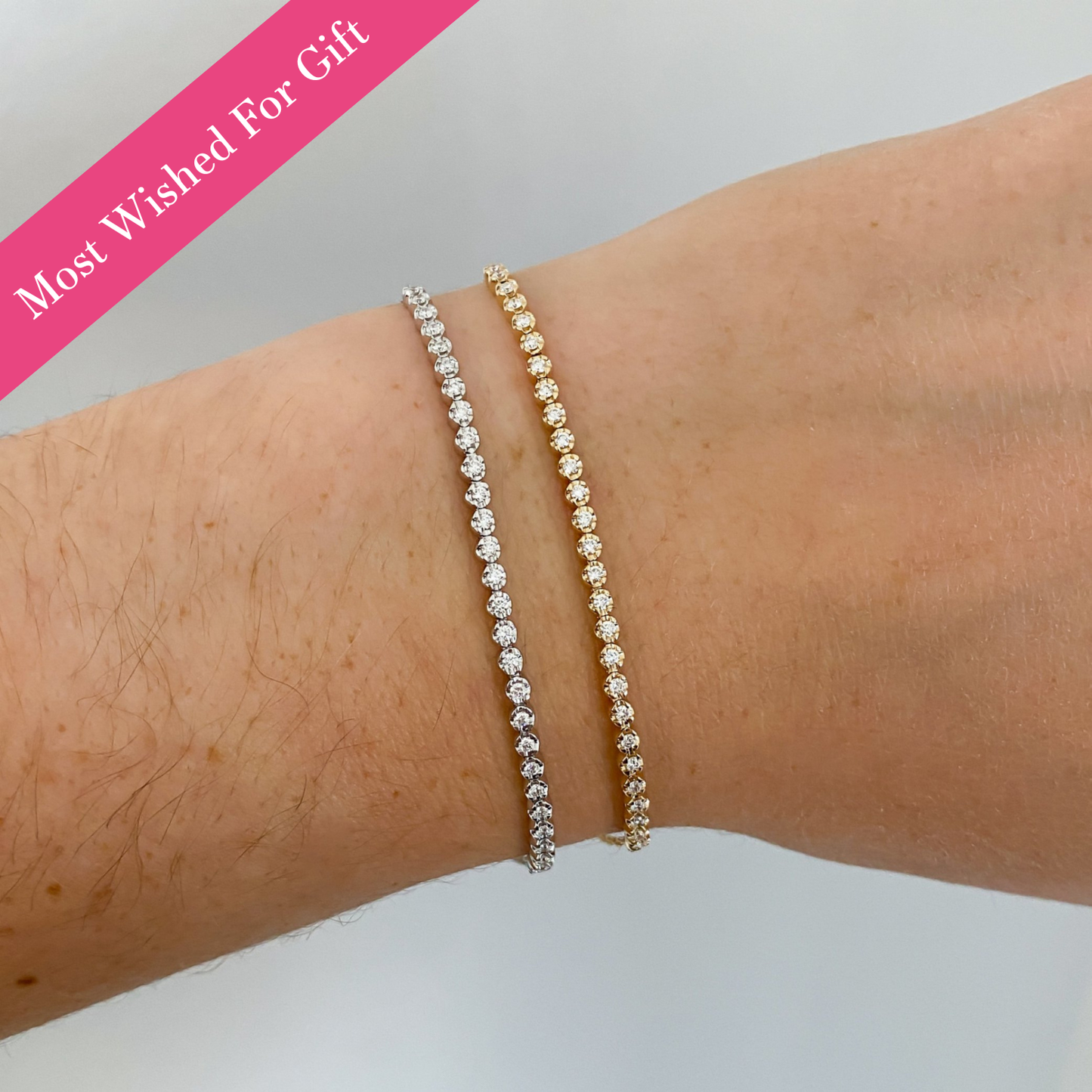 Mini Tennis Bracelet with Lobster Clasp, 0.31 CTTW