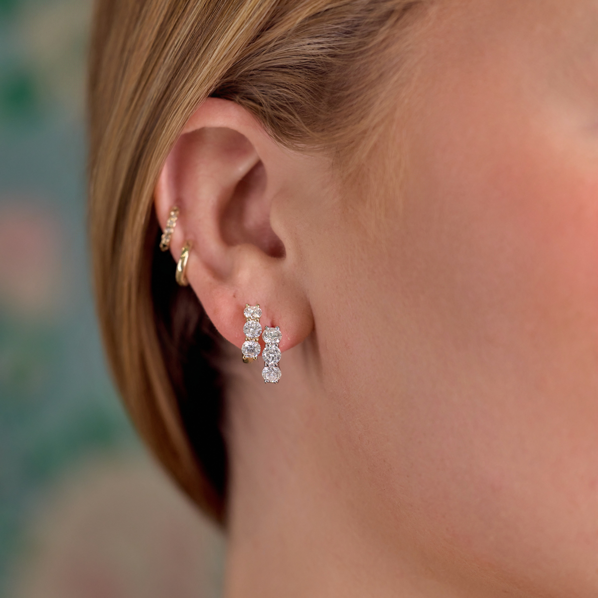 Audrey Diamond Huggie Hoops