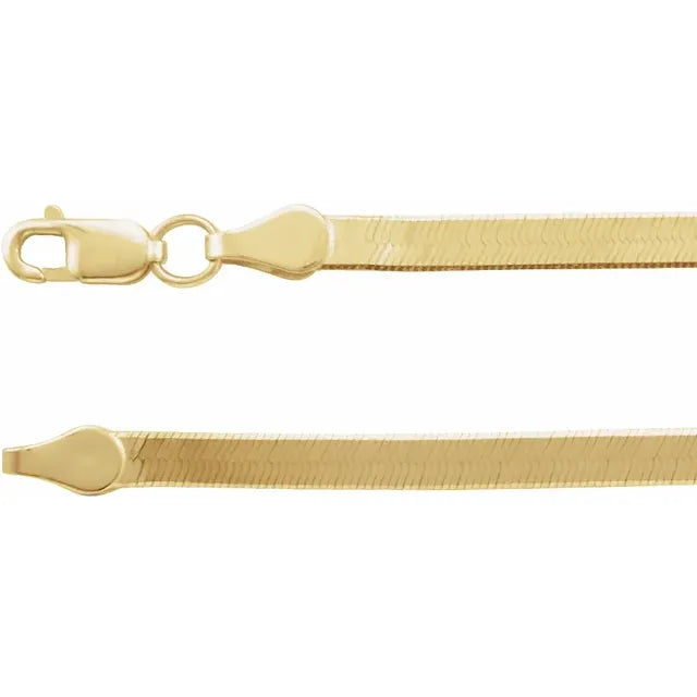 16" Herringbone Chain Necklace, 2.8mm - Carter's Collective Fine Jewelry