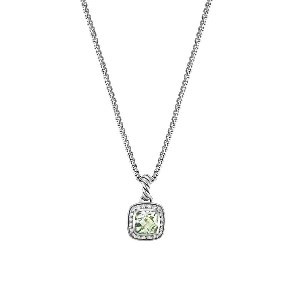 Previously Loved David Yurman Petite Albion Diamond and Prasiolite Pendant Necklace (Sold As Is)