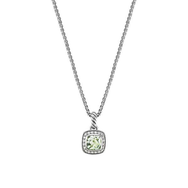 Previously Loved David Yurman Petite Albion Diamond and Prasiolite Pendant Necklace (Sold As Is)