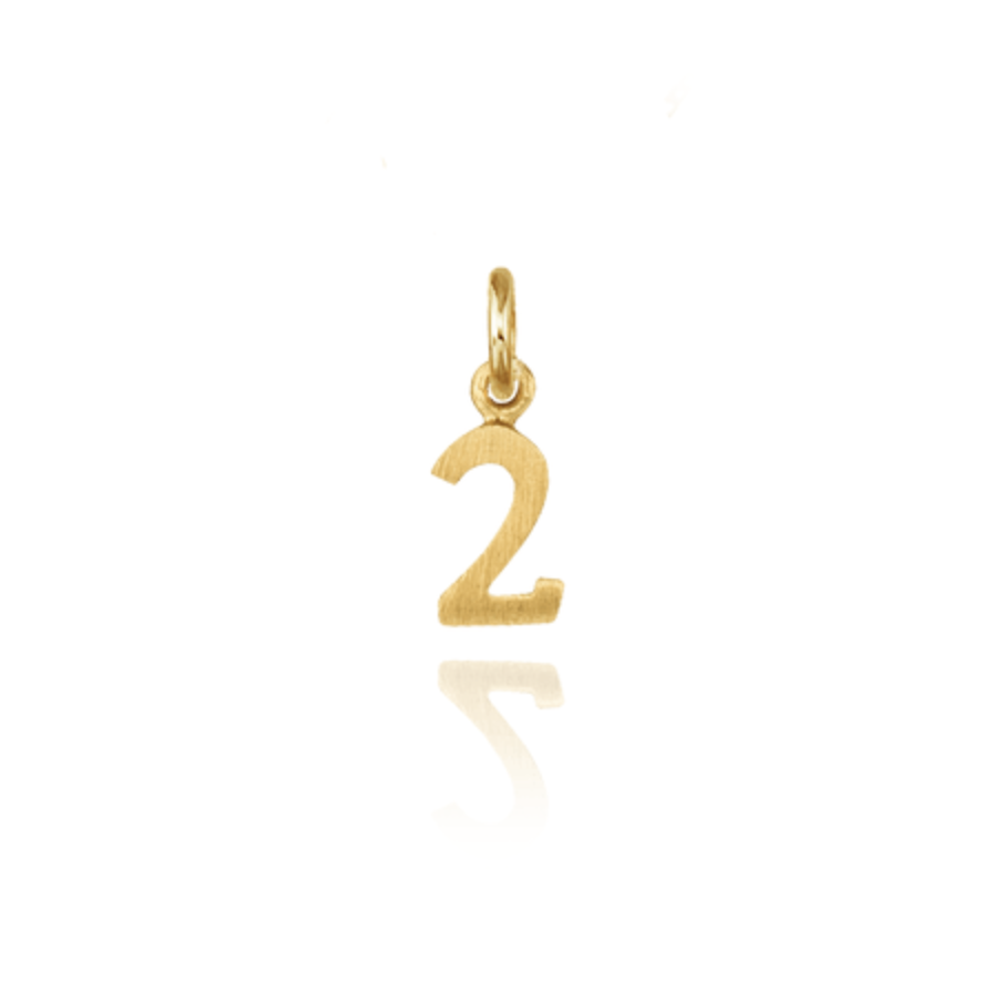 Petite Number 2 Charm - Carter's Collective Fine Jewelry