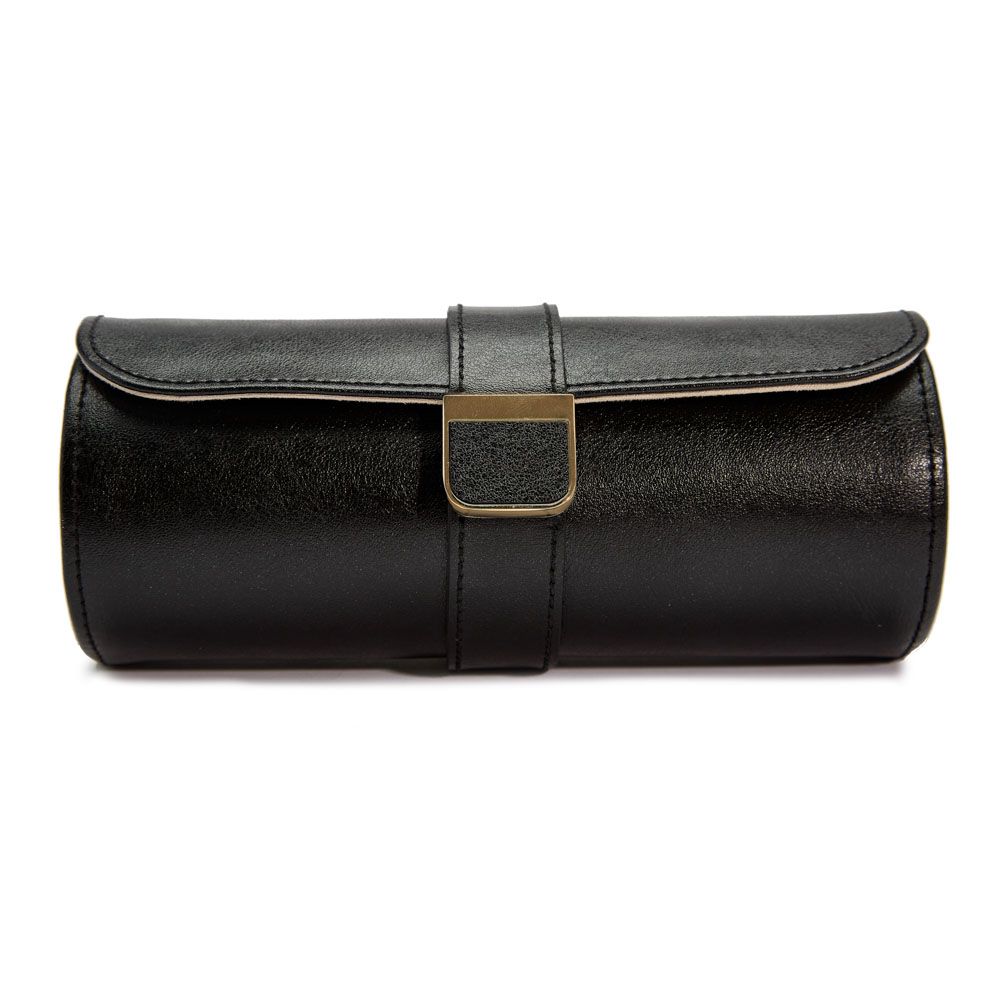Palermo Double Watch Roll with Jewelry Pouch - Black - Carter's Collective Fine Jewelry