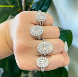 Christopher Designs Crisscut Oval Diamond Halo Engagement Ring