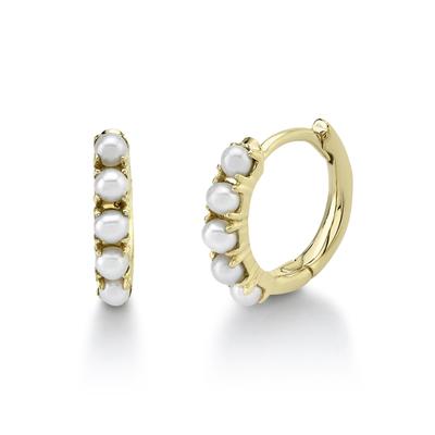 Charlotte Pearl Huggie Hoop Earrings