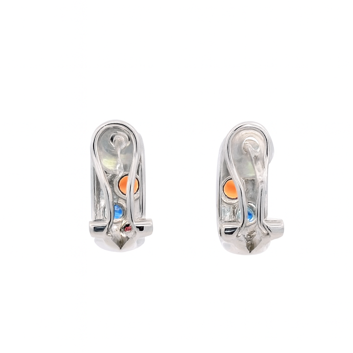 Multi-Colored Sapphire Bezel Set Huggies, 1.08 CTTW - Carter's Collective Fine Jewelry