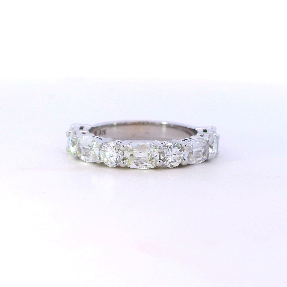 
                  
                    Alternating Cushion and Round Diamond Half Eternity Band
                  
                